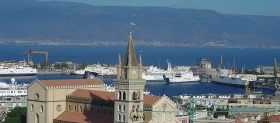 Duomo e porto di Messina